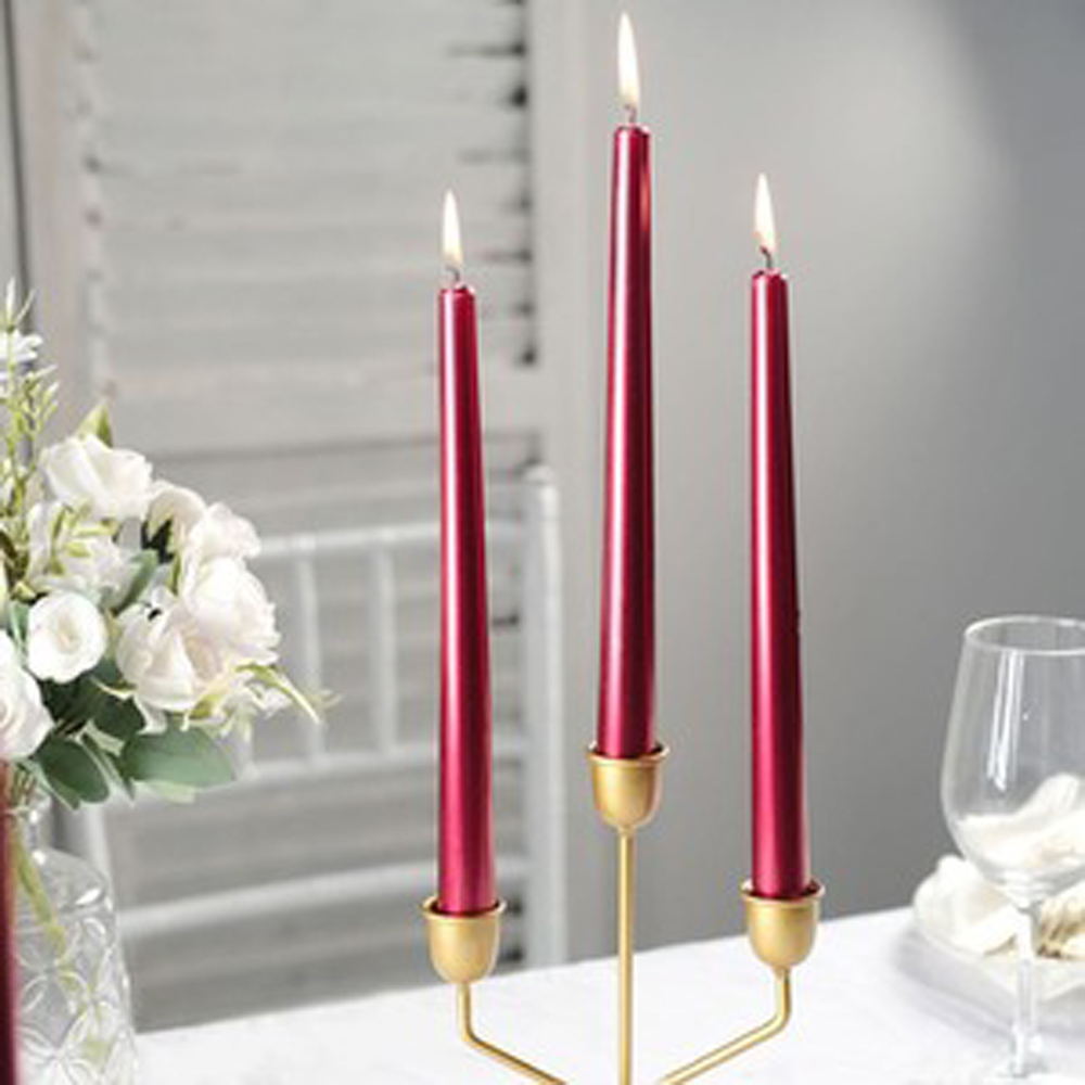 Marco Paul Christmas Red Taper Candles Image 2