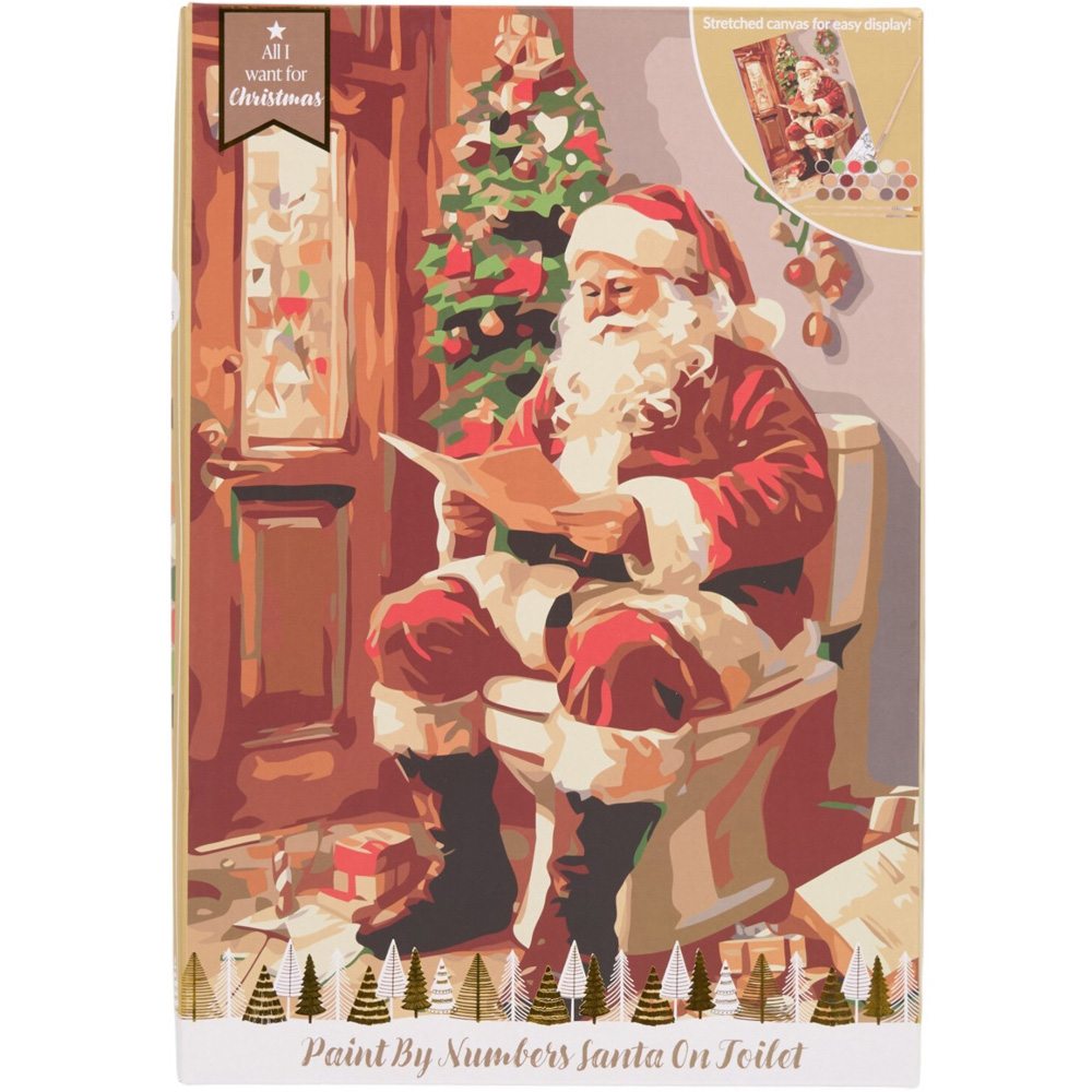 Paint by Numbers Santa on Toilet Kit Image 1
