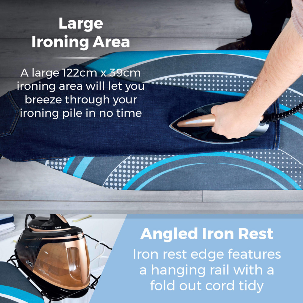 Tower Eclipse Plus Height Adjustable Large Ironing Board Image 5