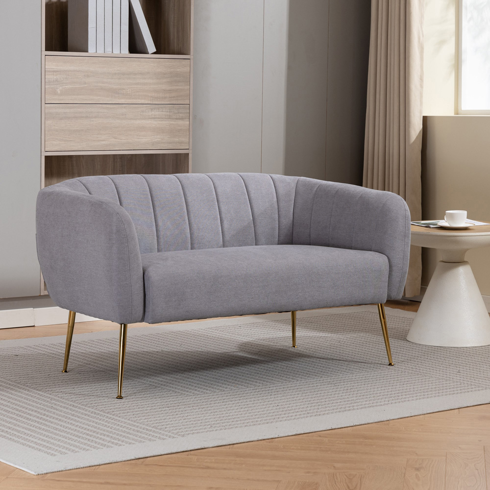 Artemis Home Stanton 2 Seater Grey Fabric Shell Accent Sofa Image 4