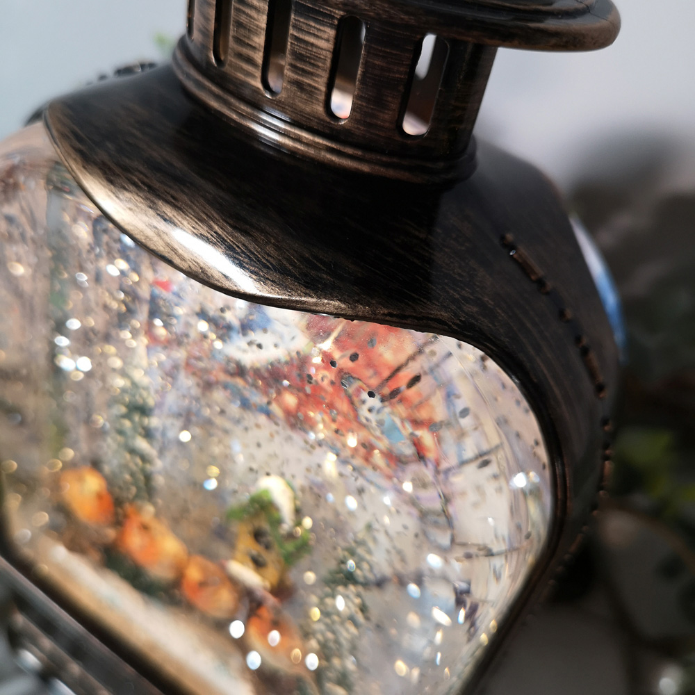 Samuel Alexander Antique Robin Scene Water Spinner Lantern Christmas Decoration 24cm Image 4