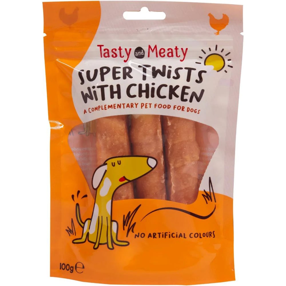 Tasty & Meaty Super Twists With Chicken 100g 12 Pack Image 1