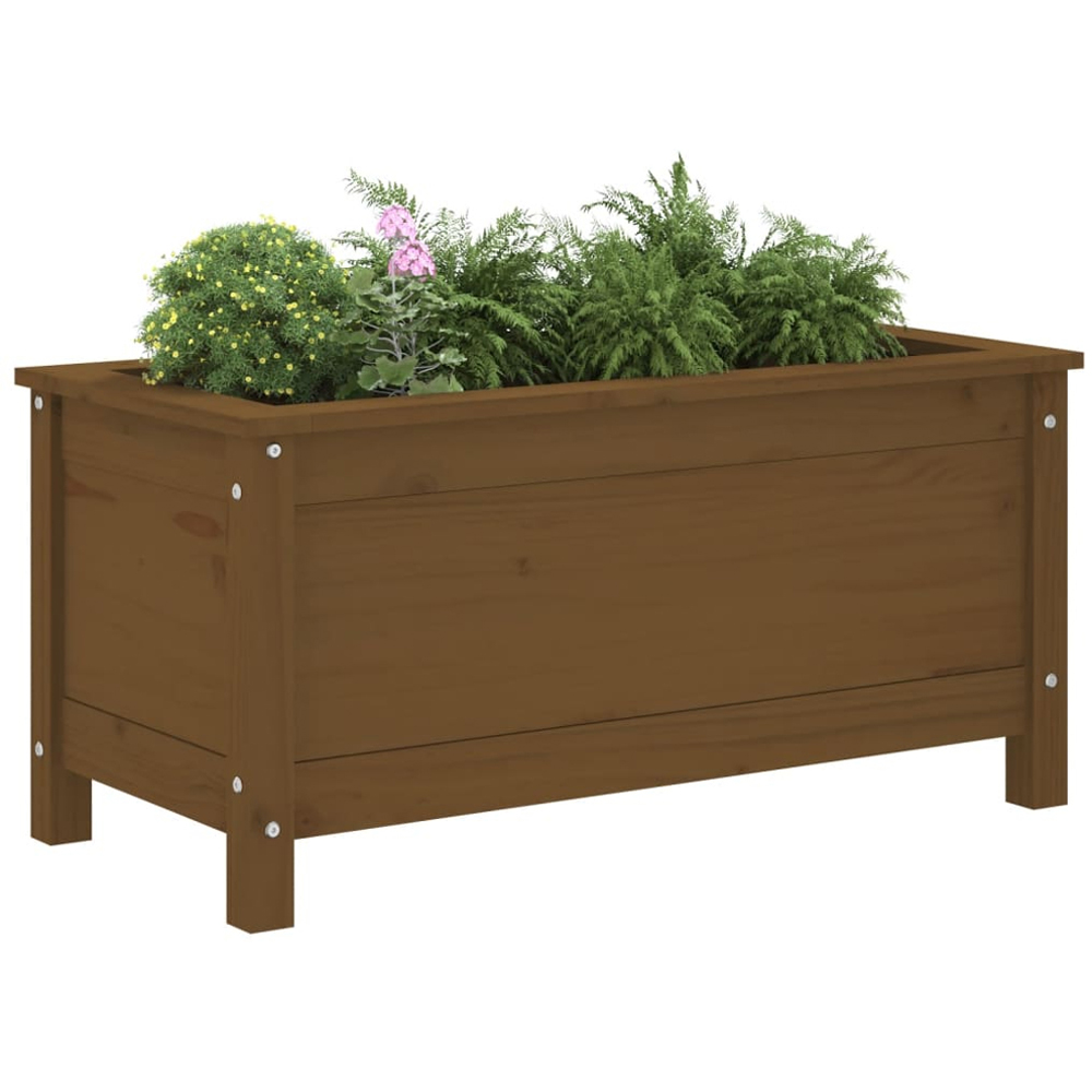 vidaXL Honey Brown Solid Pine Wood Garden Planter 82.5 x 40 x 39cm Image 2