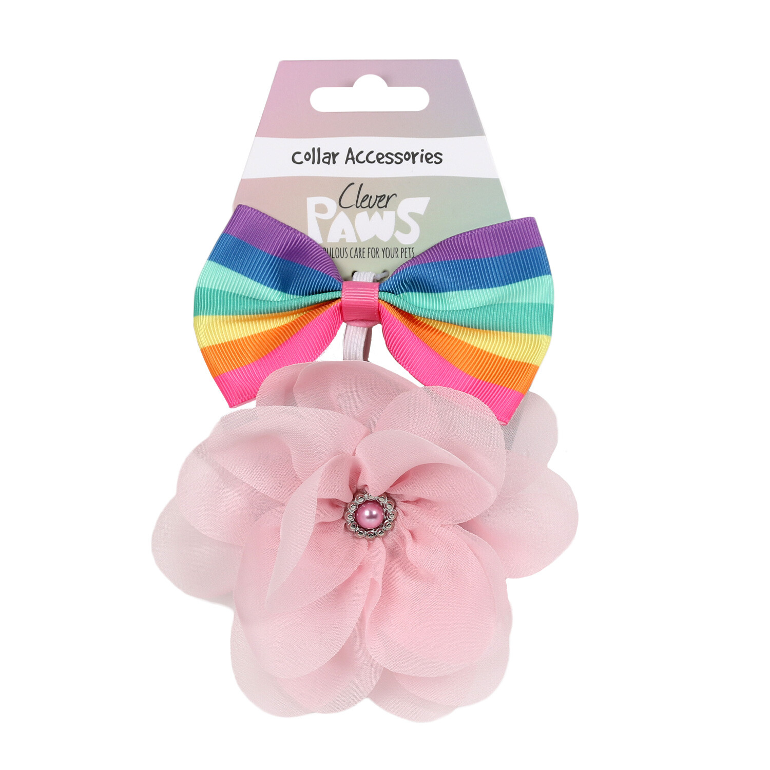 Rainbow Bow and Flower Collar Accessories Image