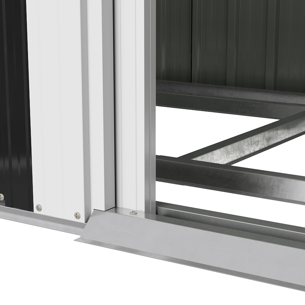 Living and Home 6 x 4ft Black Metal Pent Garden Storage Shed Image 6