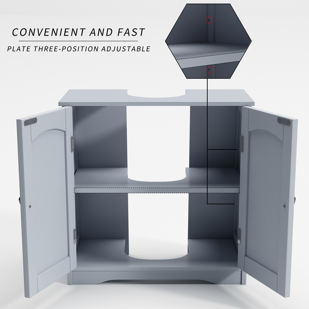 wilko Colorado Grey 2 Door Undersink Bathroom Cabinet Image 5