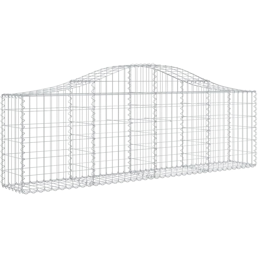 vidaXL Silver Galvanised Iron Arched Gabion Basket 200 x 30 x 60/80cm 30 Pack Image 1
