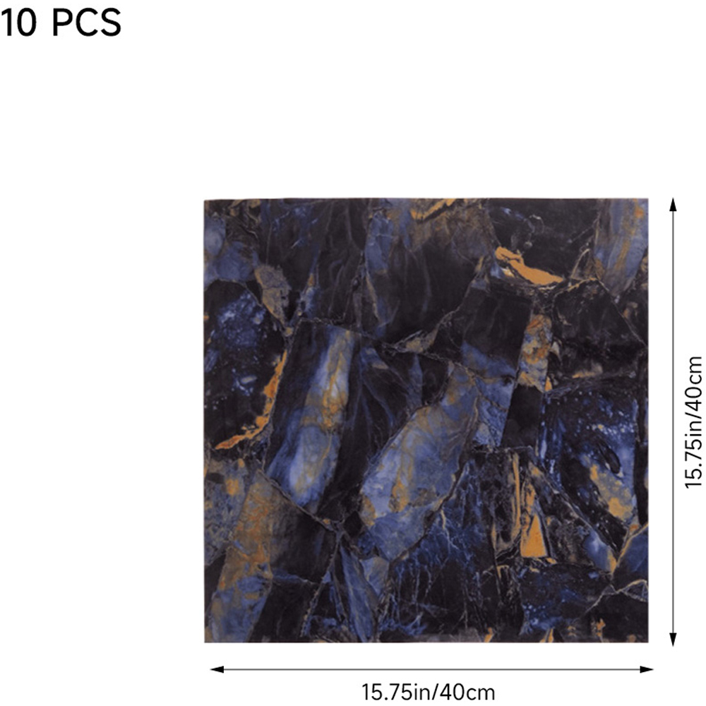 Living and Home Marble Patterned Charcoal Purple PVC Self Adhesive Wall Sticker 10 Pack Image 6