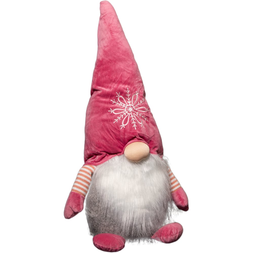Samuel Alexander Pink Sitting Gonk Christmas Decoration with Snowflake Hat 56cm Image 1