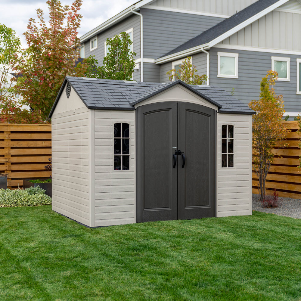 Lifetime Products 10 x 8ft Double Door Garden Storage Shed Image 2