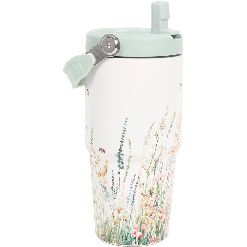 Floral Bees Vacuum Tumbler Ivory Image 3