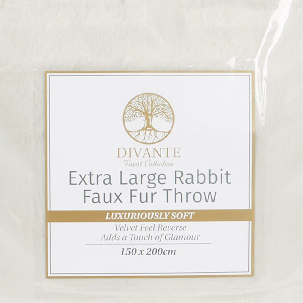 Rabbit Faux Fur Throw - Champagne / Extra Large Image 6