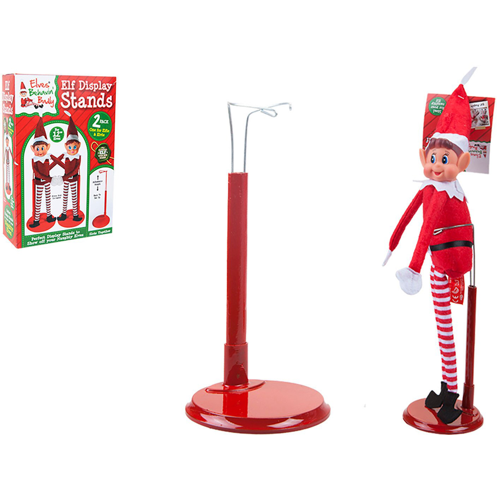 Pack of 2 Adjustable Elf Doll Display Stands Image