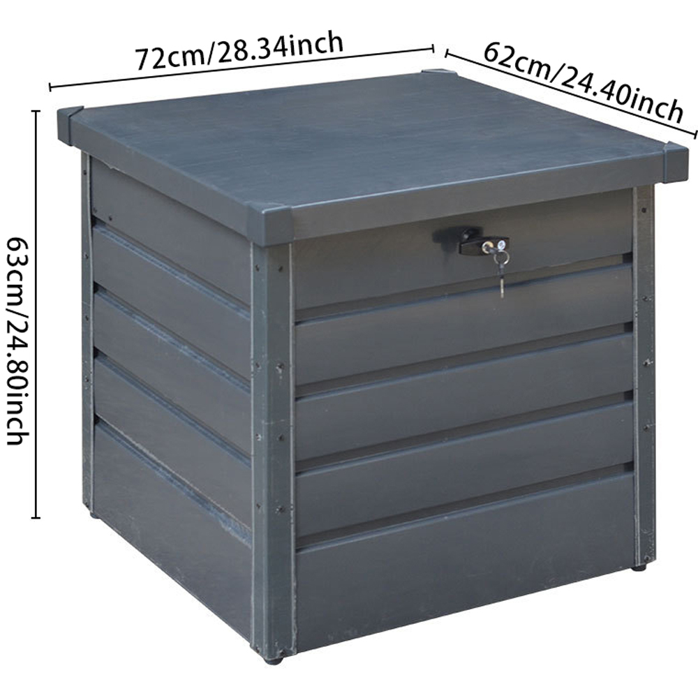 Living and Home 200L Steel Lockable Garden Storage Box Image 9