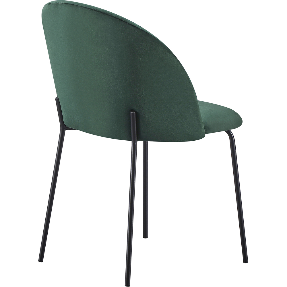 Seconique Boston Set of 4 Emerald Green Velvet Dining Chair Image 3