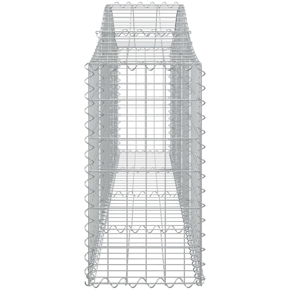 vidaXL Silver Galvanised Iron Arched Gabion Basket 200 x 30 x 60/80cm 12 Pack Image 3