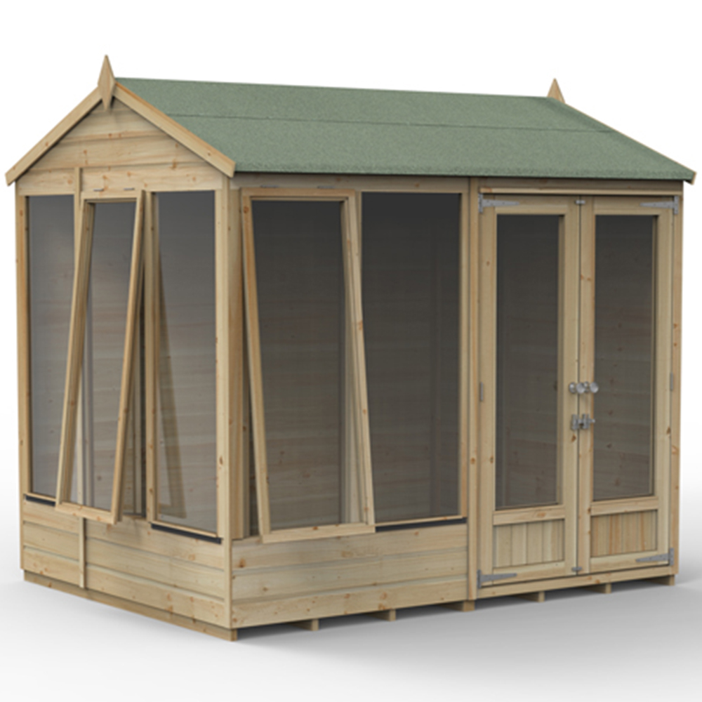 Forest Garden Beckwood 8 x 6ft 2 Opening Reverse Apex Summerhouse Image 5