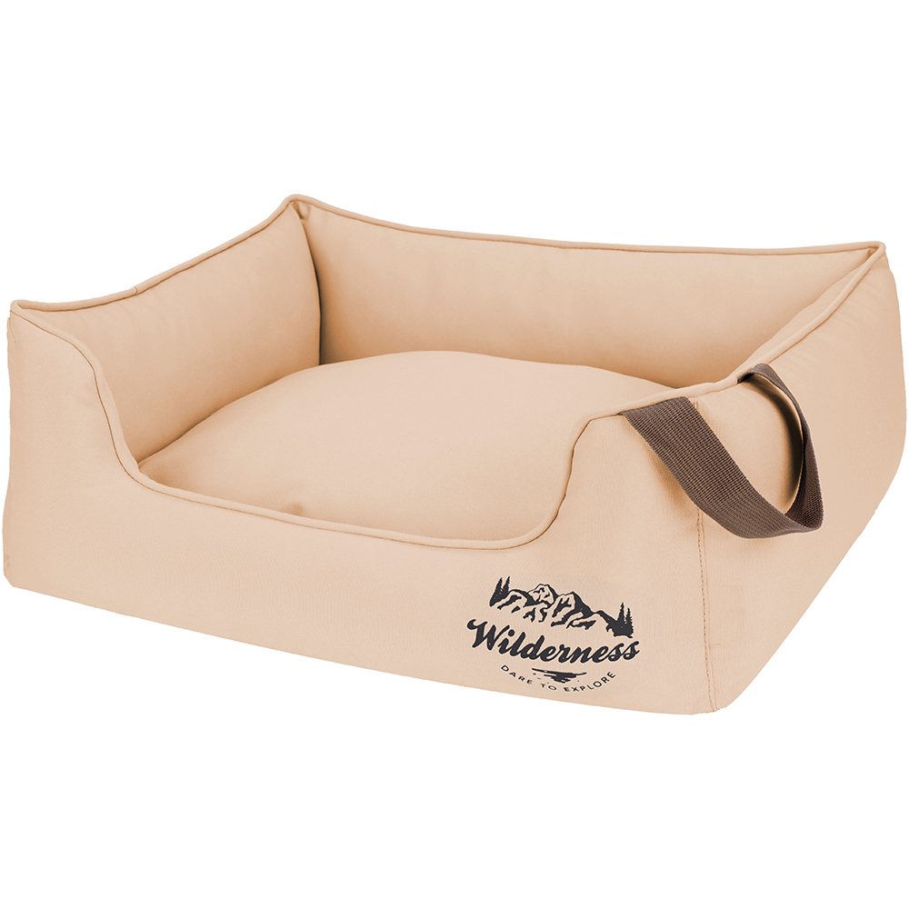 Snug & Cosy Wilderness Small Camel Rectangle Pet Bed Image 1