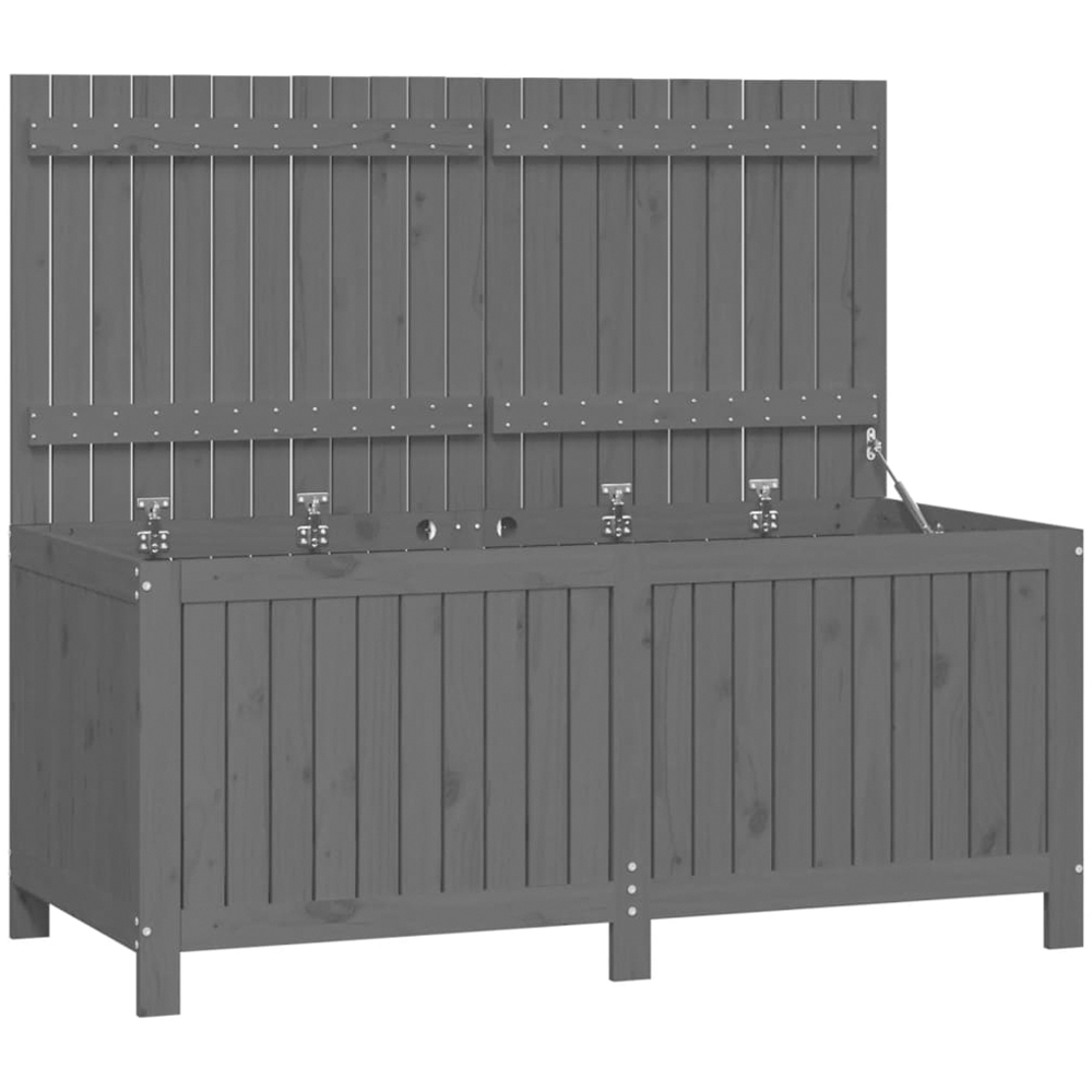 vidaXL 64 x 147 x 68cm Grey Pine Wood Garden Storage Box Image 3