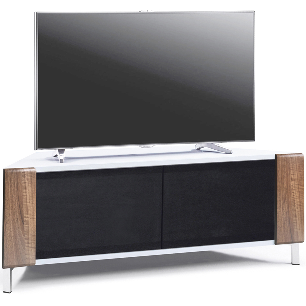 MDA Designs Corvus 2 Door White Walnut and Black TV Cabinet Image 4