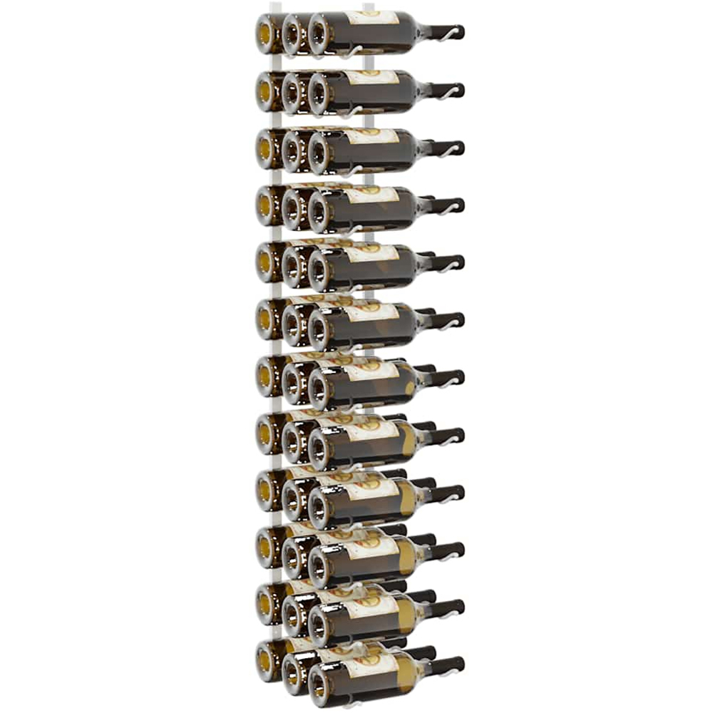 vidaXL 36 Bottle White Wall Mounted Wine Rack Image 3