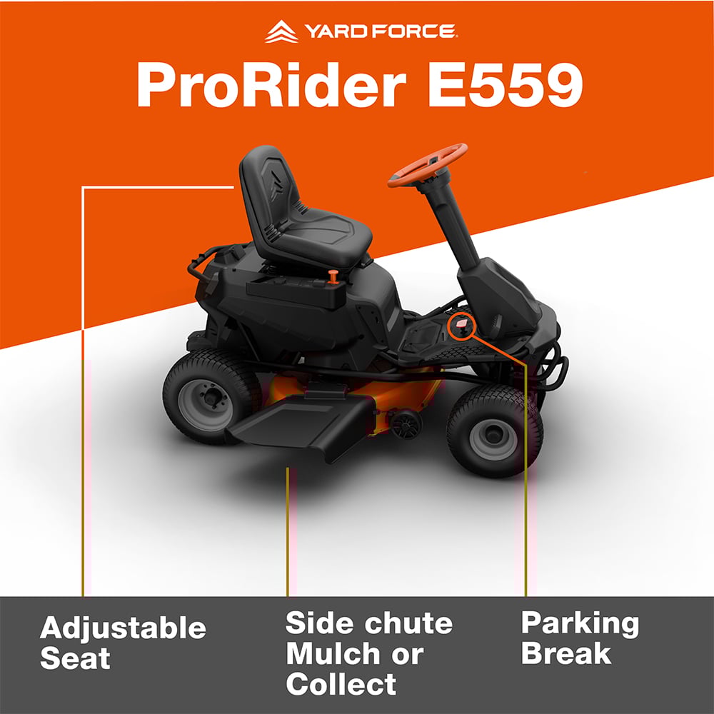 Yard Force ProRider E559 Battery-Powered Ride-on Lawnmower Image 8