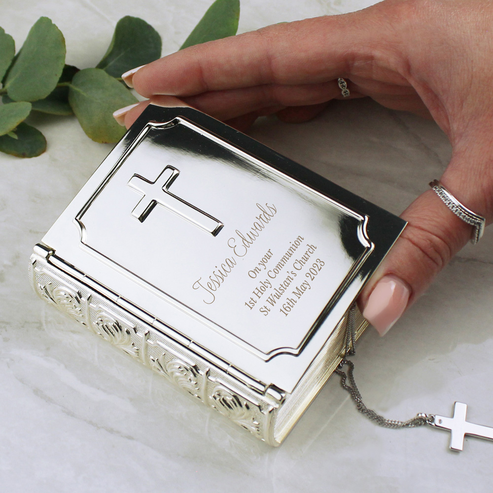 Personalised Memento Personalised Bible Trinket Box Image 3