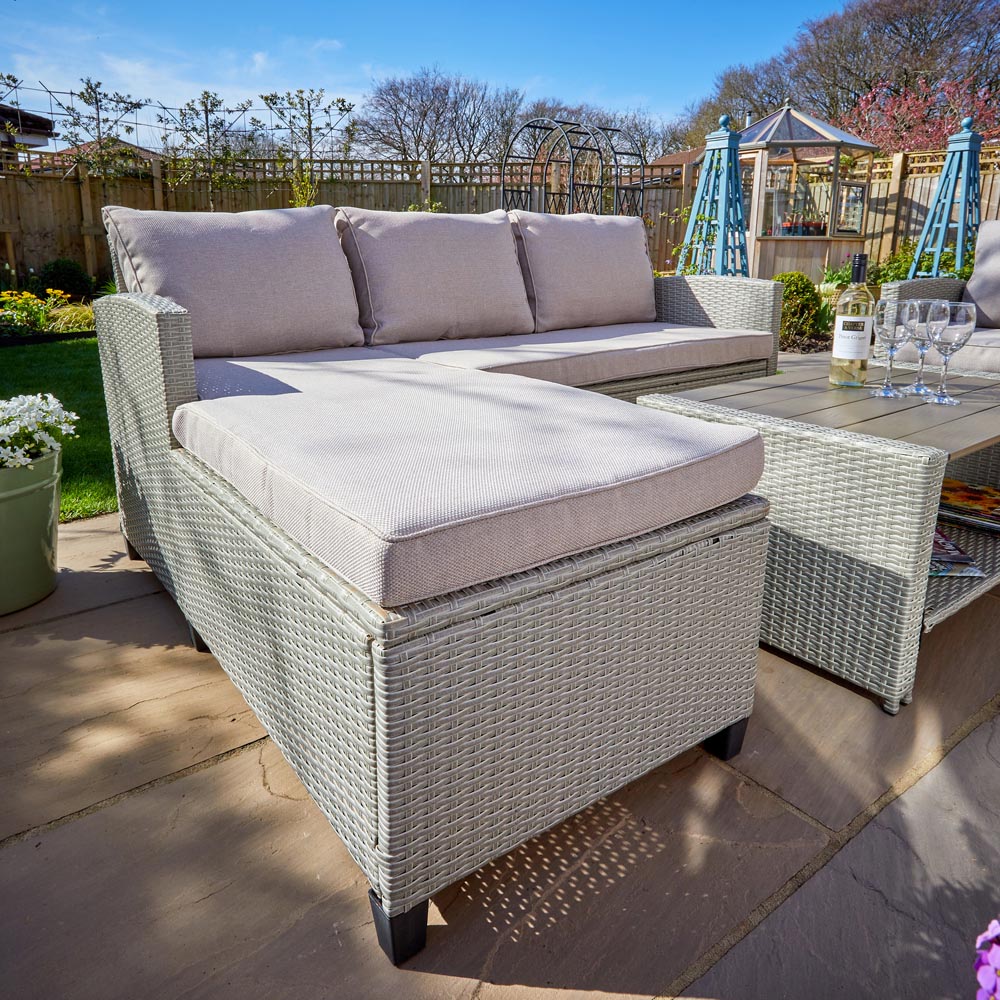 Home Source Trapani 5 Sofa Grey Rattan Outdoor Garden Furniture Sofa Set Image 6