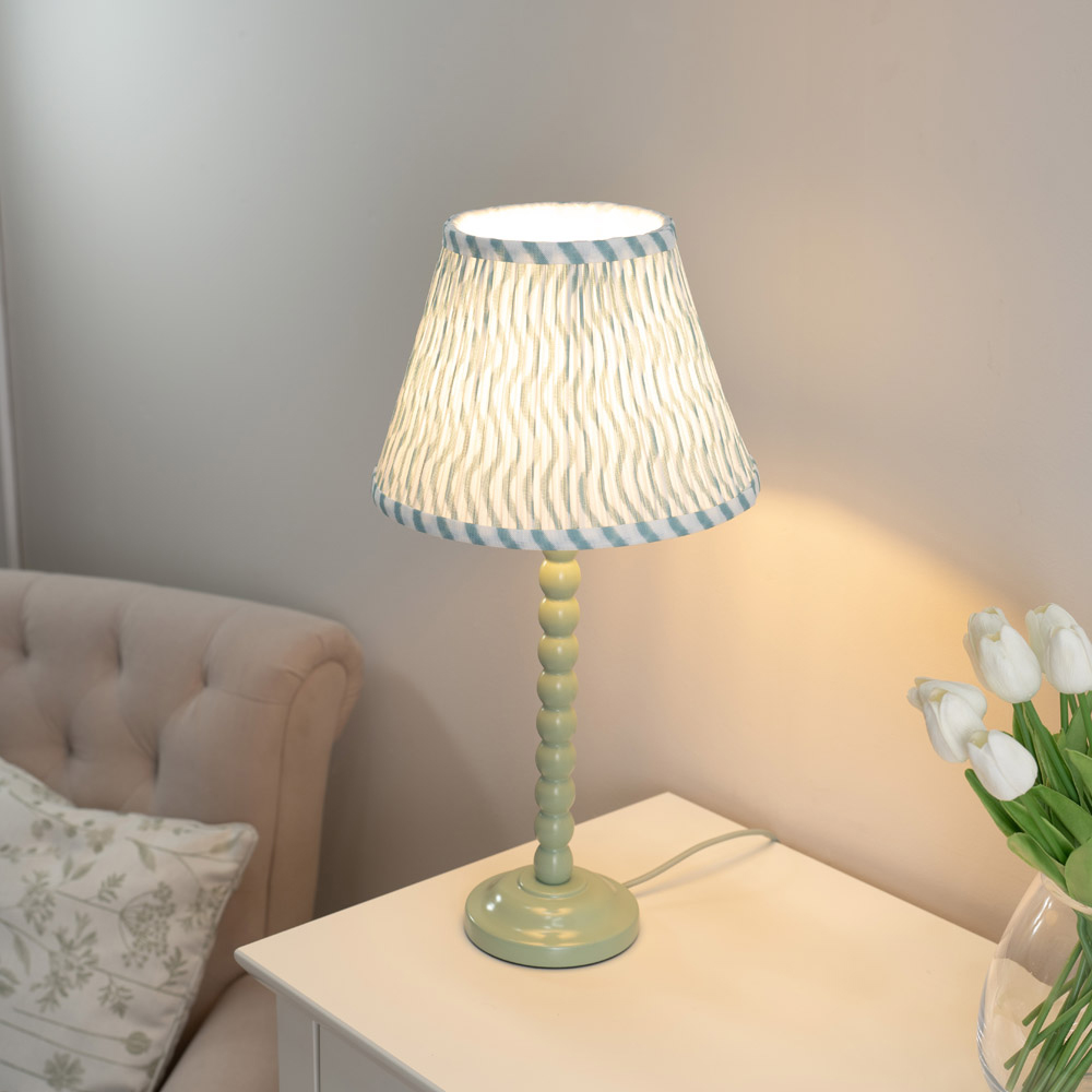 ValueLights Bobbins Green Arrow Shade Sage Green LED Table Lamp Image 2