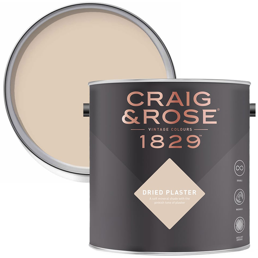 Craig & Rose Kitchen and Bathroom Dried Plaster Eggshell Paint 750ml Image 1
