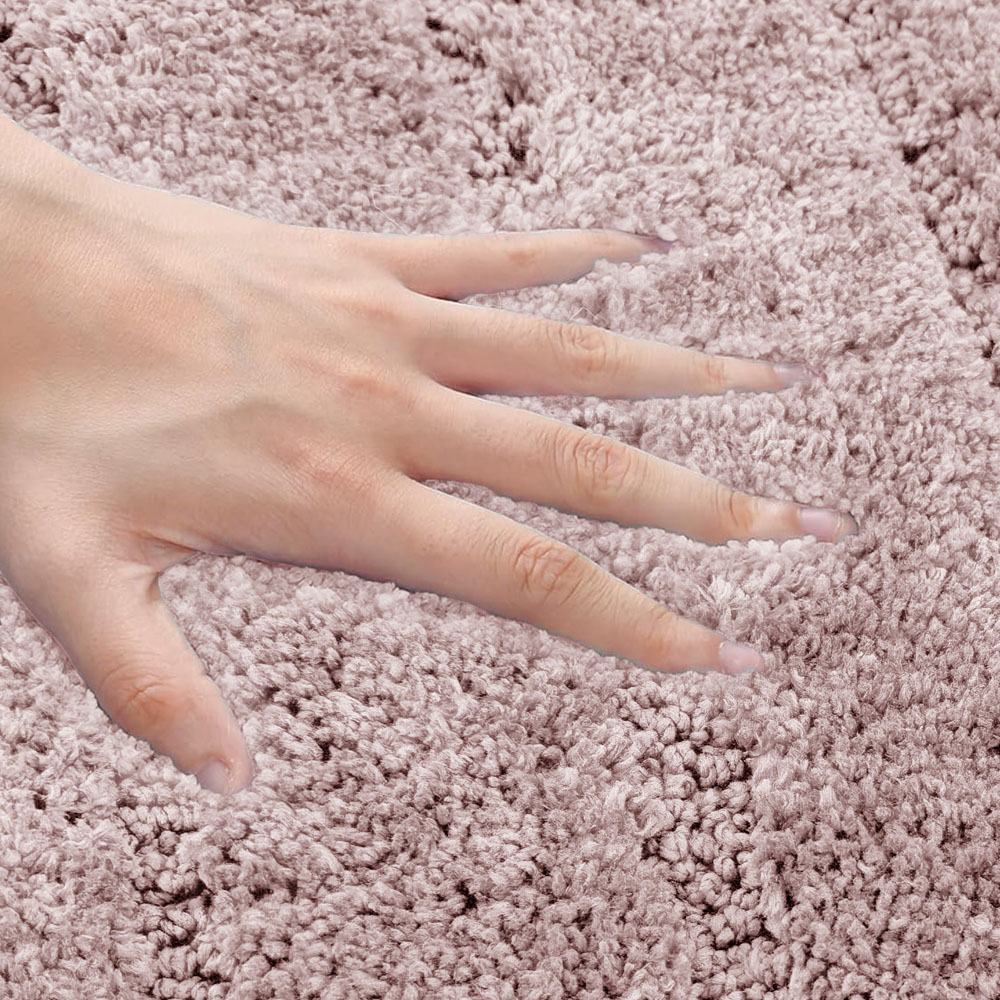 Velosso Linear Blush Bath Mat Set Image 4