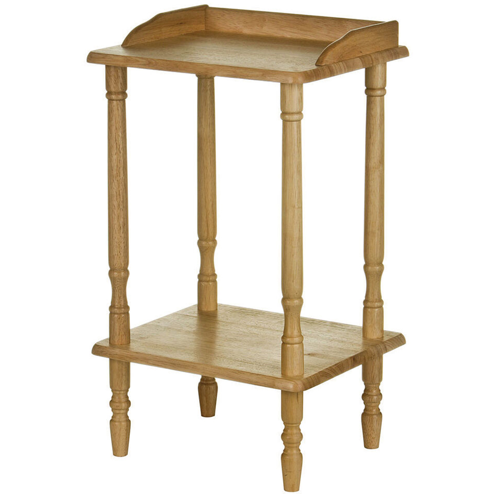 Premier Housewares Single Shelf Carved Rubberwood Side Table Image 2