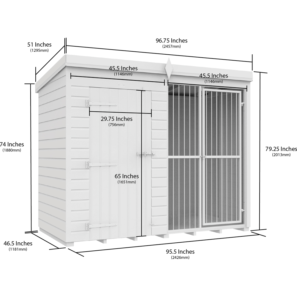 DIY Sheds 8 x 4ft Pressure Treated Tongue and Groove Timber Full Height Dog Kennel and Run Image 6