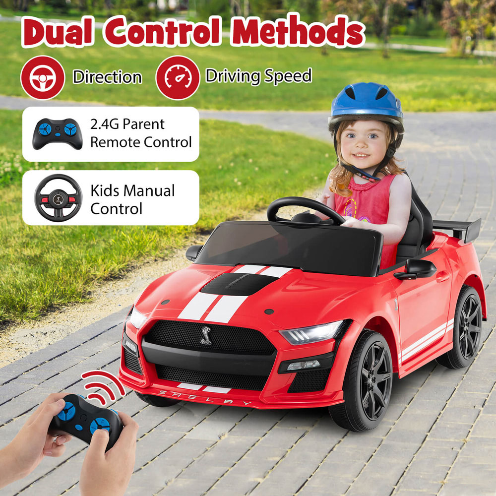Costway Kids Red Licensed Ford Mustang Shelby GT500 Electric Ride On Car 12V Image 7