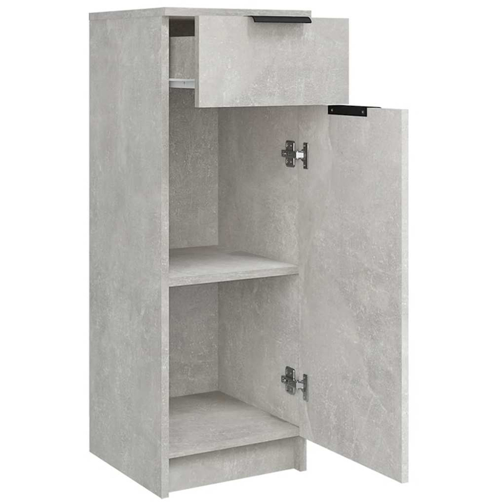 vidaXL Single Door Single Drawer Concrete Grey Narrow Bathroom Cabinet Image 4