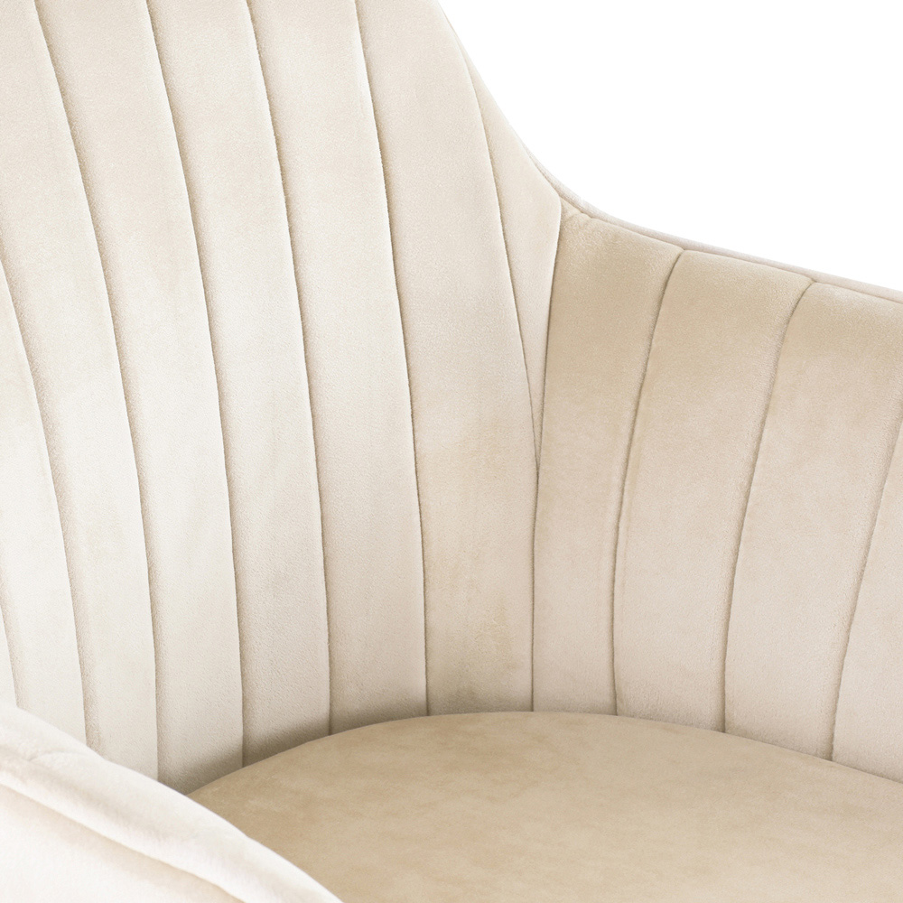 Pair of Muse Accent Chairs in Velvet Upholstery - Champagne Image 6