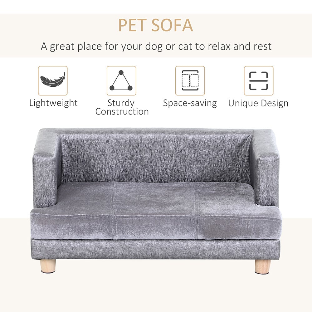 PawHut Grey Sofa Lounge Bed Image 6