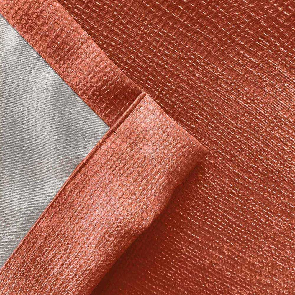 Enhanced Living Matrix Orange Thermal Pencil Pleat Readymade Curtains 117 x 137cm Image 4