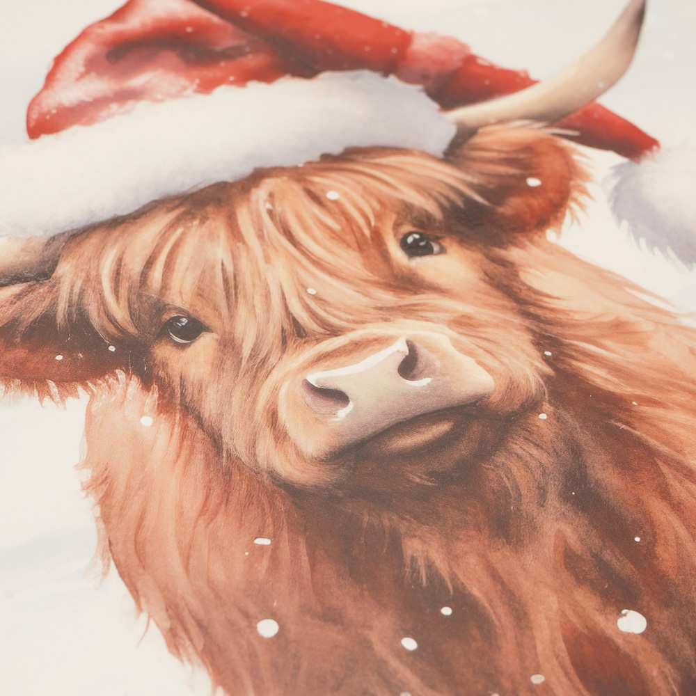 The Seasonal Gift Co. 4 Piece Christmas Highland Cow Placemats Set Image 3