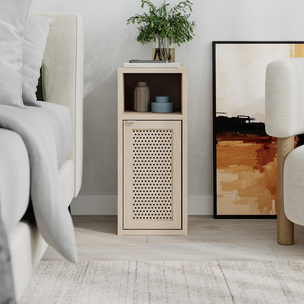 Decortie New Inca Single Door Single Shelf Sonoma Oak Bedside Table Image 4