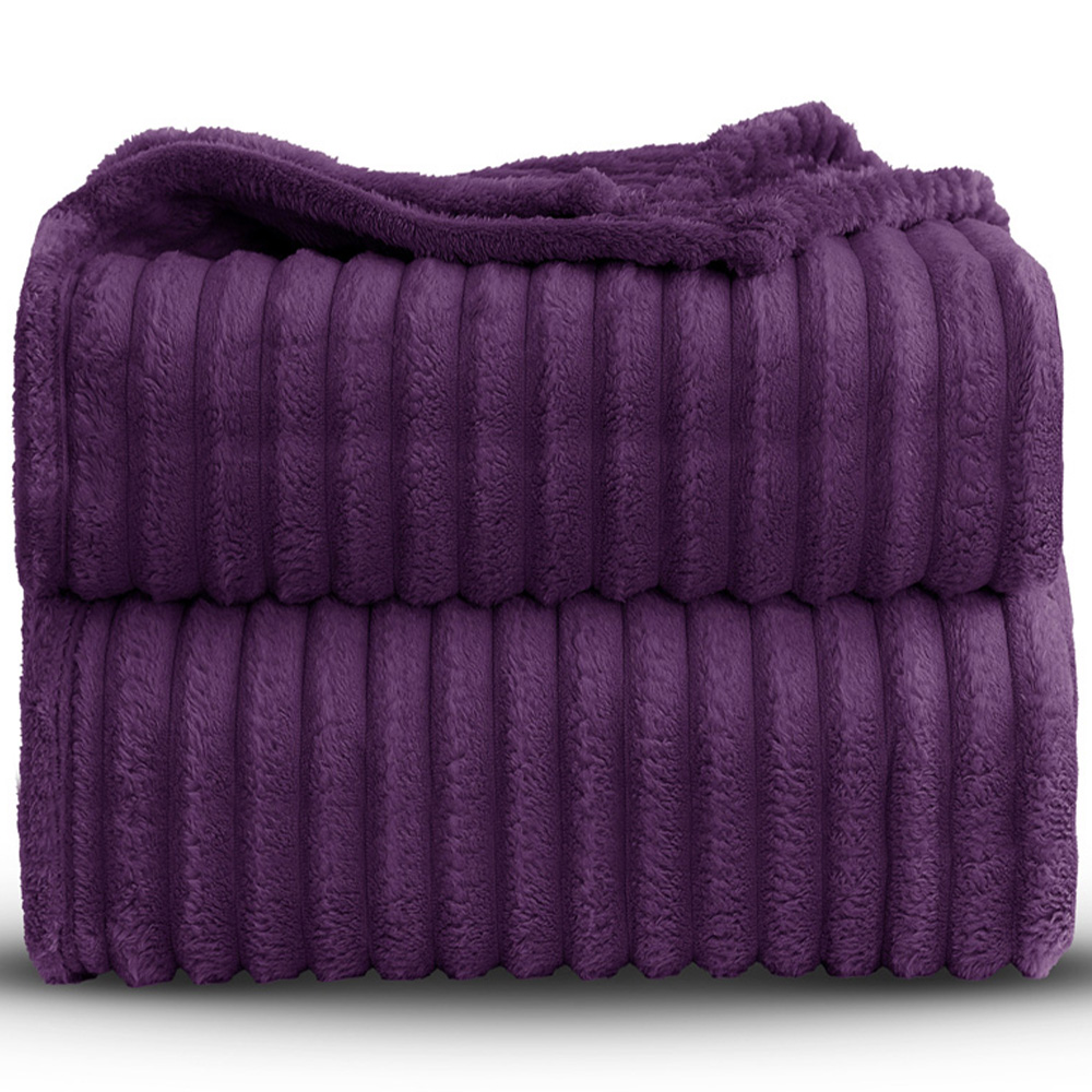 Velosso Bellissima Aubergine Plush Throw 200 x 240cm Image 3