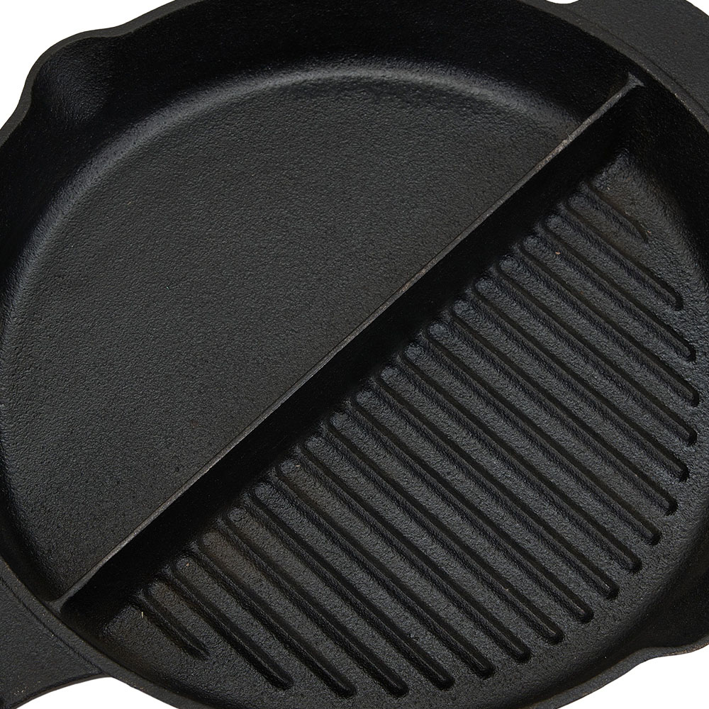Living and Home 2-in-1 Divided Cast Iron Skillet Image 5