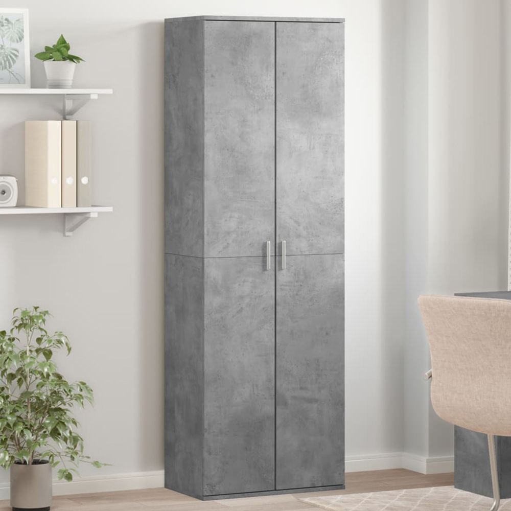 vidaXL 2 Door Concrete Grey High Cabinet Image 1