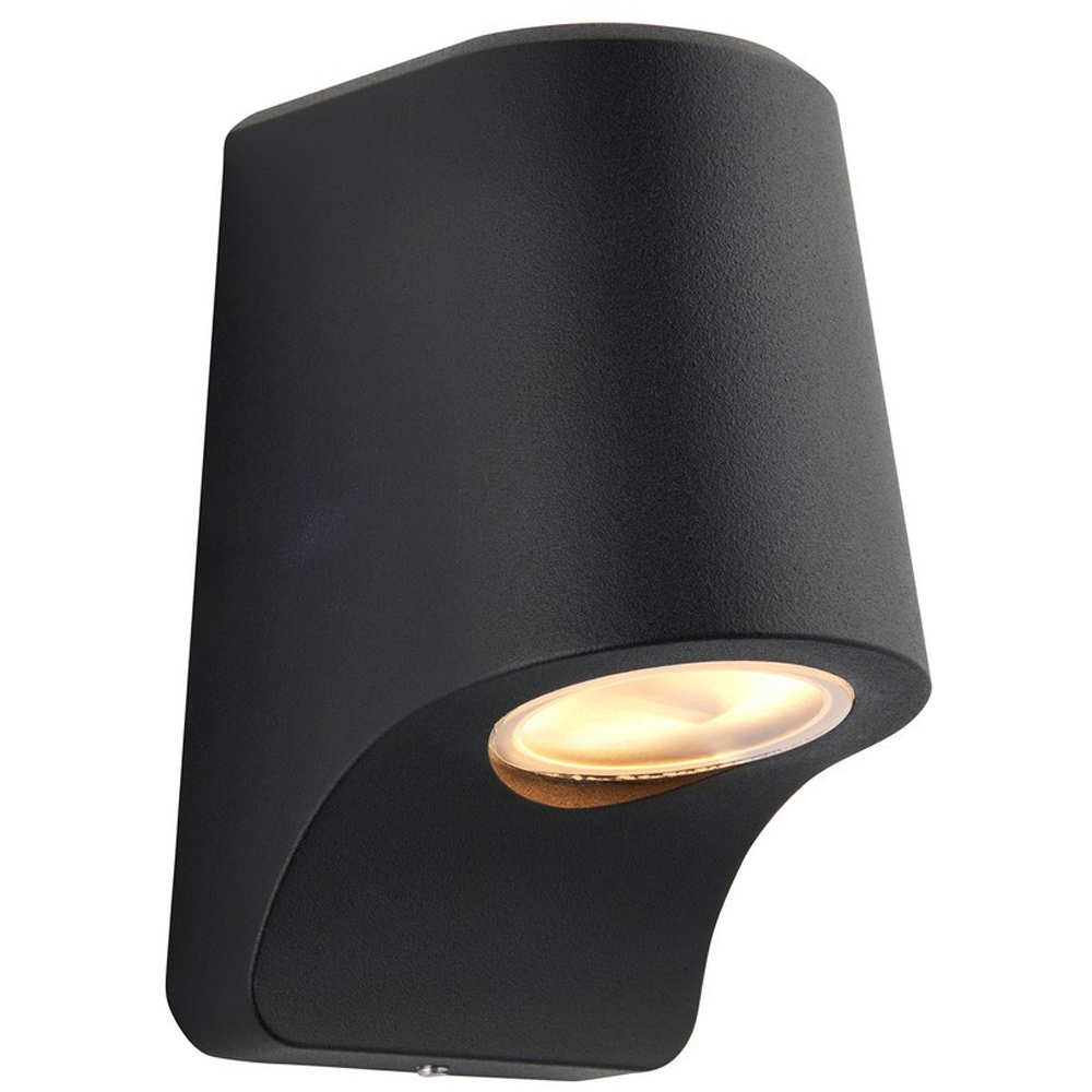 Merano Verona Matt Black Frosted Glass Modern Outdoor Wall Lamp Image 3