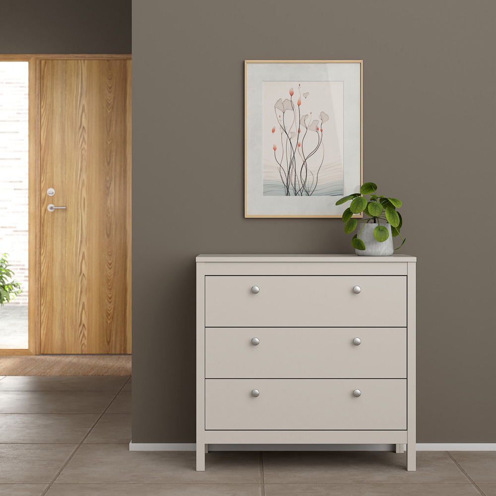 Florence Madrid 3 Drawer Cashmere Chest of Drawers Image 6