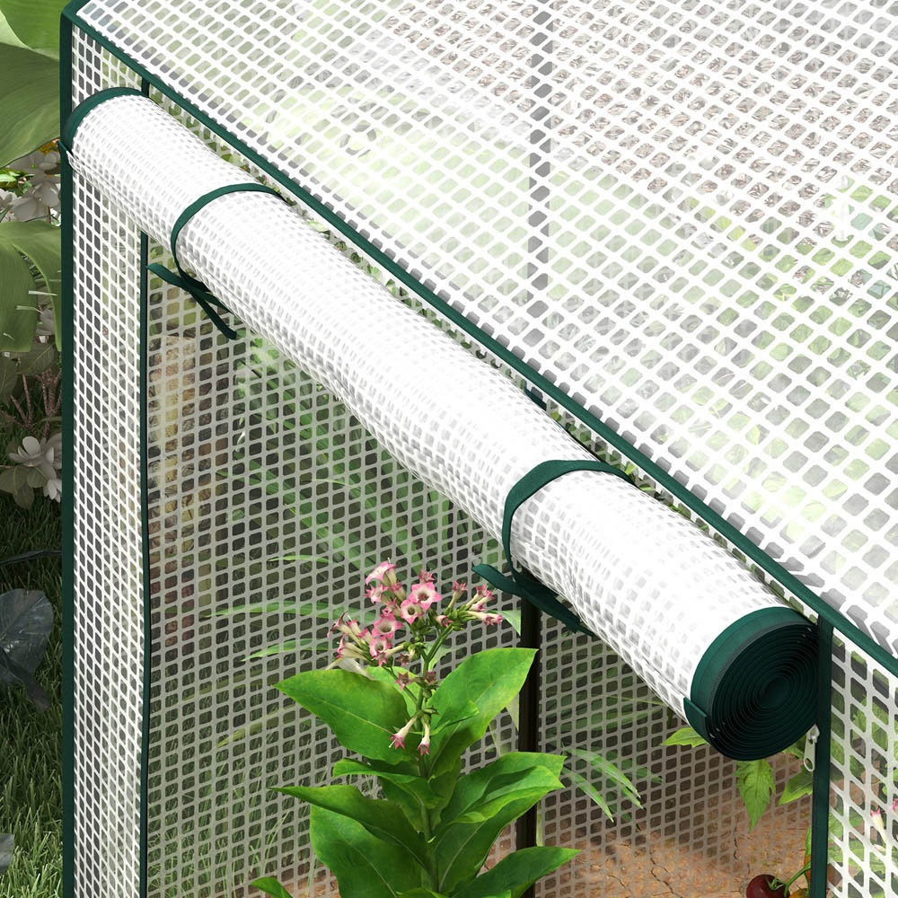 Outsunny 5 x 3.2ft Portable Walk-in Greenhouse with 2 Roll Up Door and Vent Holes Image 4