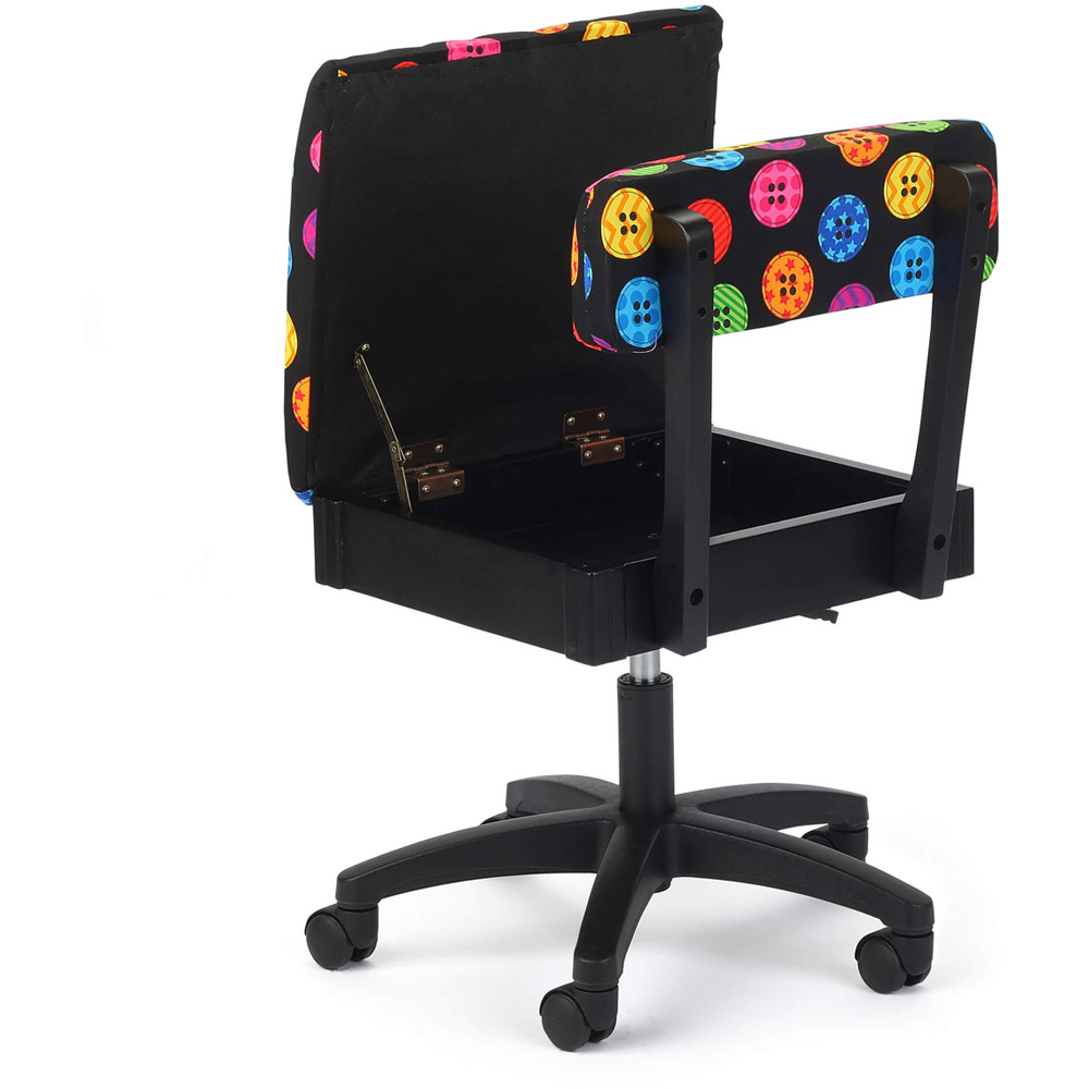 Sewing Online HT2013 Black Bright Buttons Design Hydraulic Sewing Chair with Underseat Storage Image 4