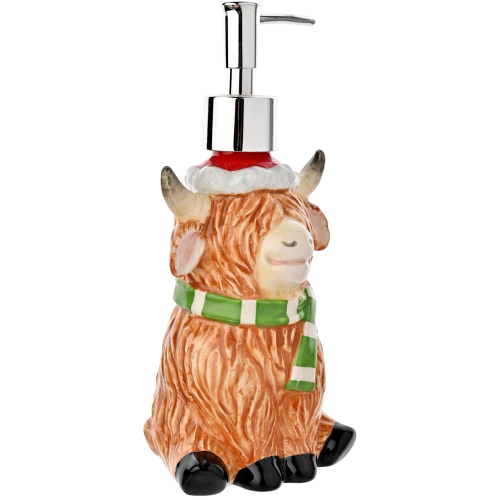 The Seasonal Gift Co. Highland Cow Ceramic Soap Dispenser Image 3