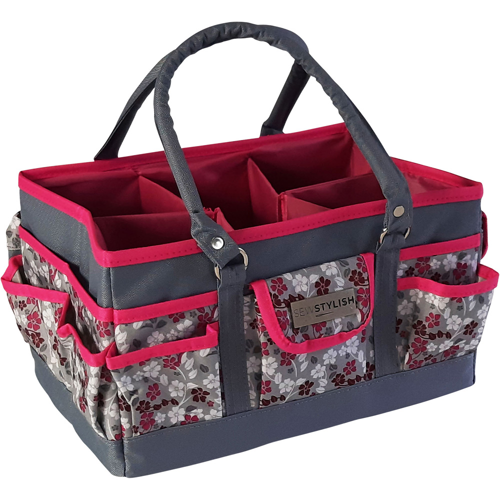 Sewing Online PT950-HOT-PINK-FLORAL 5 Piece Hot Pink Floral Craft and Sewing Storage Bundle Image 6