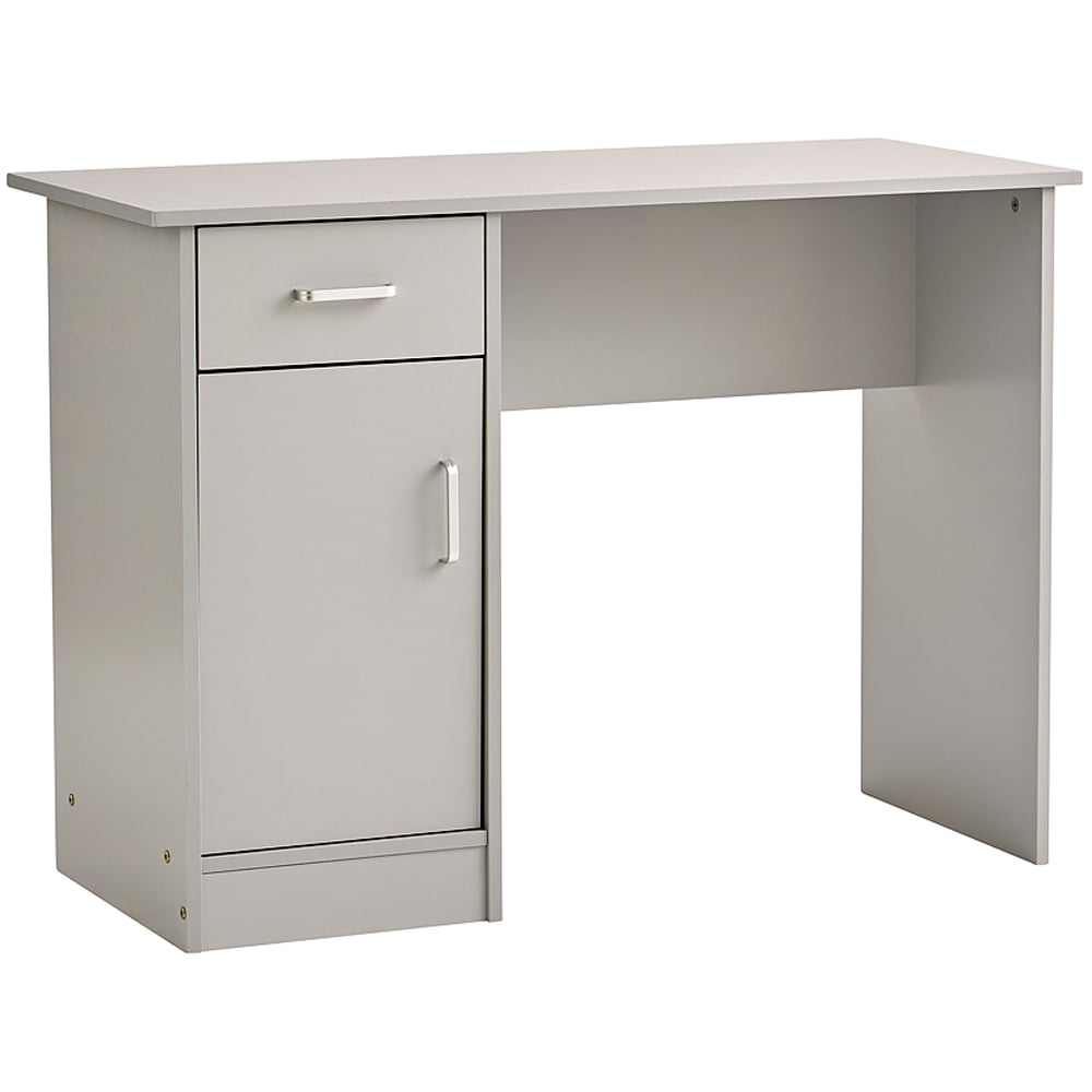 Home Source Tyler Computer Desk with Storage Cupboard Grey Image 2